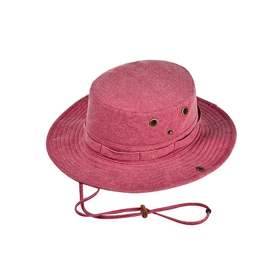 Women's cropped sweatshirt with a lace - trimmed hem for a romantic lookAP1923 - Authentic Pigment Pigment Dyed Boonie Hat | Nautical Red/Khaki Women's cropped sweatshirt with a lace - trimmed hem for a romantic lookAP1923 - Authentic Pigment Pigment Dyed Boonie Hat | Nautical Red/Khaki
