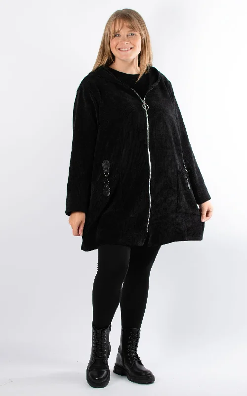 Women's faux fur - trimmed denim jackets for a trendy and cozy styleChenille Jacket | Black Women's faux fur - trimmed denim jackets for a trendy and cozy styleChenille Jacket | Black