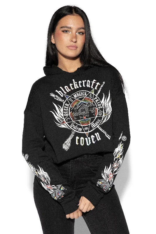Women's sherpa - lined hoodie for extreme cold weather outdoor activitiesCoven Pride - Women's Cropped Hoodie Women's sherpa - lined hoodie for extreme cold weather outdoor activitiesCoven Pride - Women's Cropped Hoodie