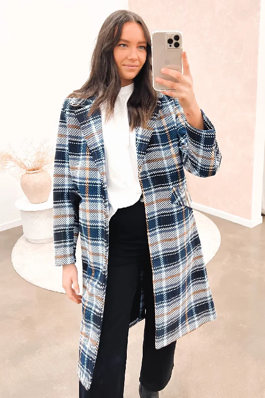 Women's long - length wool blend jackets for a warm and stylish winter lookDaisy Coat Blue Women's long - length wool blend jackets for a warm and stylish winter lookDaisy Coat Blue