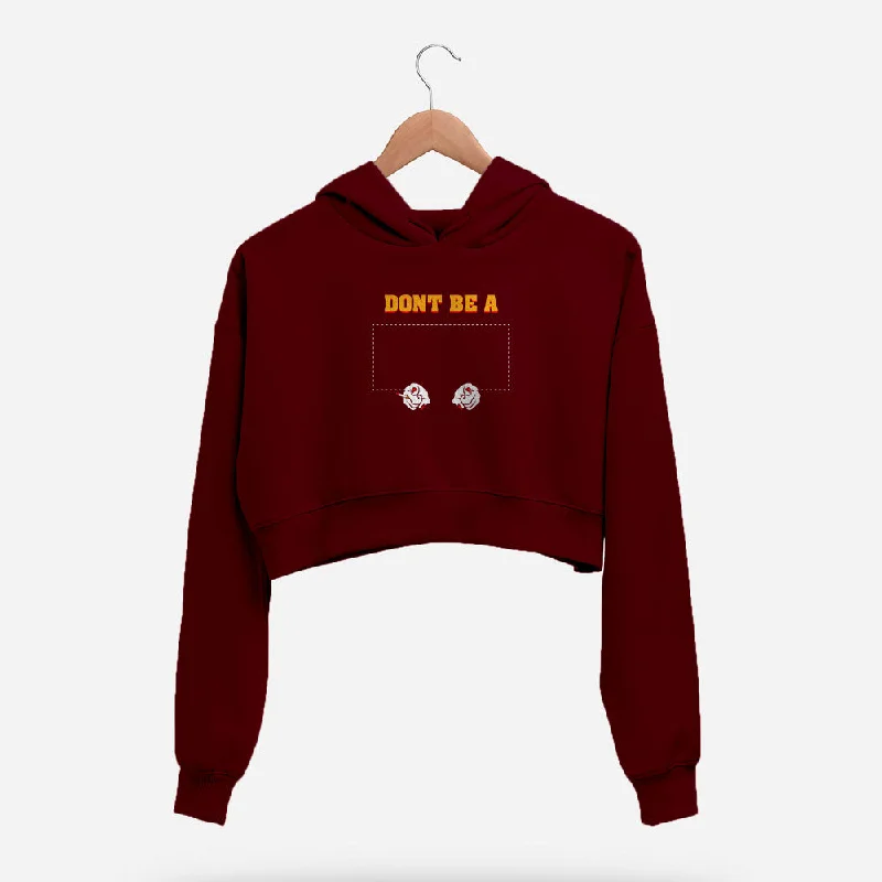 Women's cropped sweatshirt with a lace - trimmed hem for a romantic lookDon't Be A Square Pulp Fiction Crop Hoodie Women's cropped sweatshirt with a lace - trimmed hem for a romantic lookDon't Be A Square Pulp Fiction Crop Hoodie
