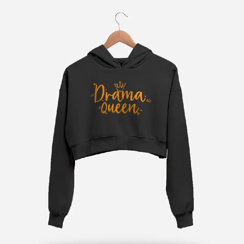 Women's graphic - printed sweatshirt featuring floral patterns for a feminine touchDrama Queen Crop Hoodie Women's graphic - printed sweatshirt featuring floral patterns for a feminine touchDrama Queen Crop Hoodie