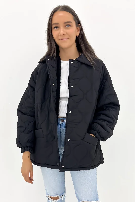 Women's pea coats in a plus - size fit for a flattering and warm winter coatElyse Quilted Jacket Black Women's pea coats in a plus - size fit for a flattering and warm winter coatElyse Quilted Jacket Black
