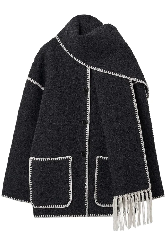 Women's cropped leather jackets with a fringe detail for a western - inspired outfitEmbroidered Scarf Jacket Women's cropped leather jackets with a fringe detail for a western - inspired outfitEmbroidered Scarf Jacket