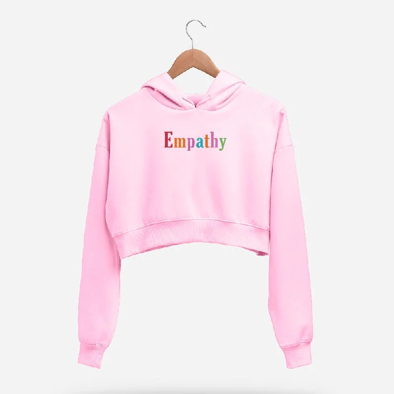 Women's fleece - lined hoodie with thumbholes for warmth in winterEmpathy Crop Hoodie Women's fleece - lined hoodie with thumbholes for warmth in winterEmpathy Crop Hoodie