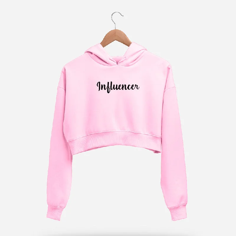 Women's quarter - zip sweatshirt made of organic cotton for eco - conscious fashionInfluencer Crop Hoodie Women's quarter - zip sweatshirt made of organic cotton for eco - conscious fashionInfluencer Crop Hoodie