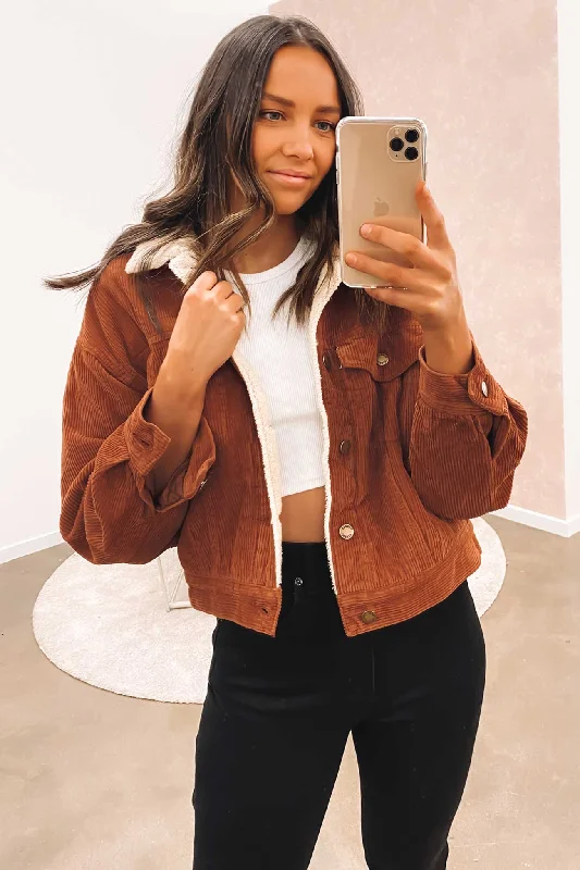 Women's double - breasted tweed jackets in classic colors for a sophisticated office lookJodie Cord Jacket Coffee Women's double - breasted tweed jackets in classic colors for a sophisticated office lookJodie Cord Jacket Coffee