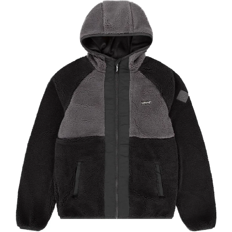 Women's pea coats in a plus - size fit for a flattering and warm winter coatLevi's BLACK Sherpa Jacket Women's pea coats in a plus - size fit for a flattering and warm winter coatLevi's BLACK Sherpa Jacket