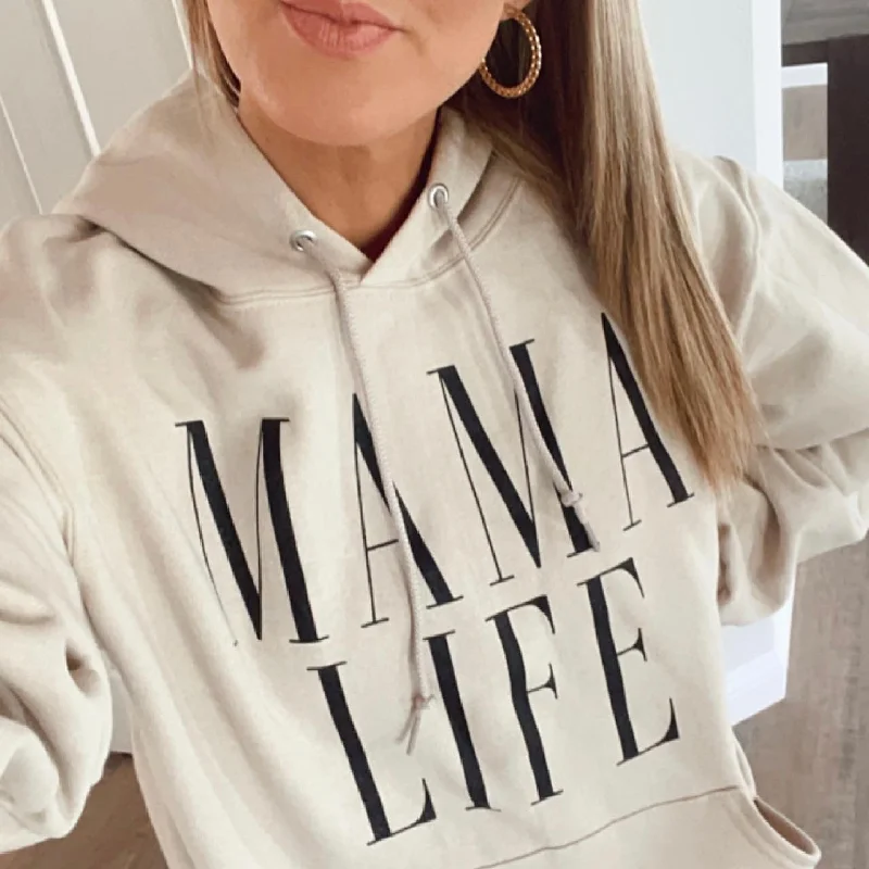 Women's zip - up sweatshirt in pastel blue for a soft and stylish outfitMama Life • Sand Hoodie Women's zip - up sweatshirt in pastel blue for a soft and stylish outfitMama Life • Sand Hoodie