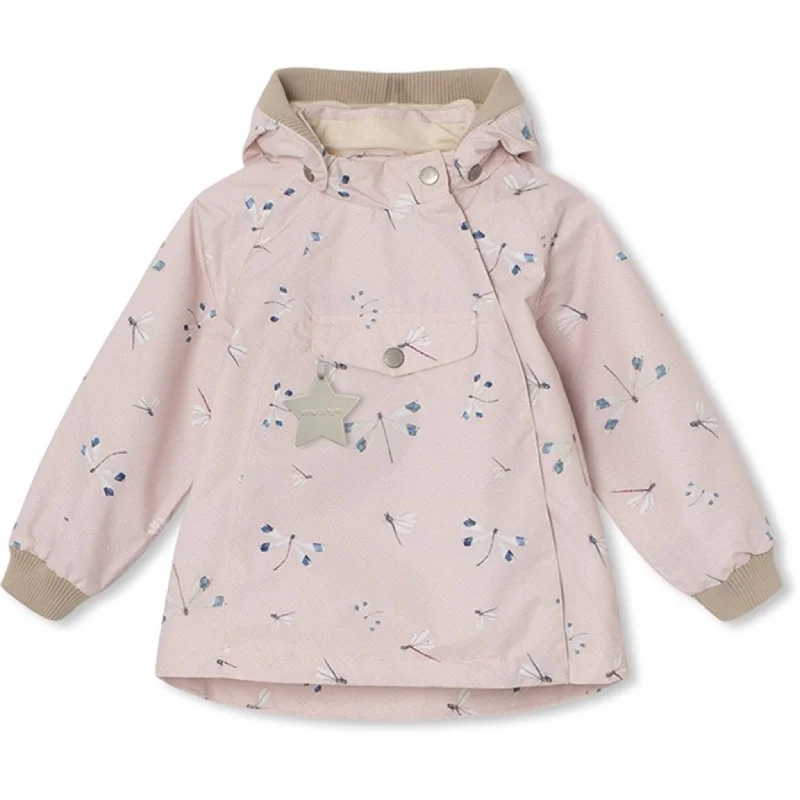 Women's windbreaker jackets with adjustable hoods for windy daysMINI A TURE Wai Spring Jacket w/Fleece Lining Rose Dragonfly