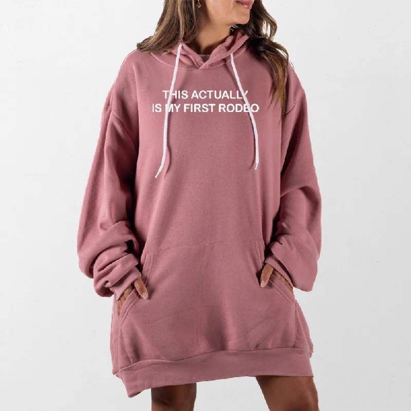 Women's long - sleeve cropped sweatshirt with ribbed cuffs for a snug fitMy First Rodeo Giant Hoodie Women's long - sleeve cropped sweatshirt with ribbed cuffs for a snug fitMy First Rodeo Giant Hoodie