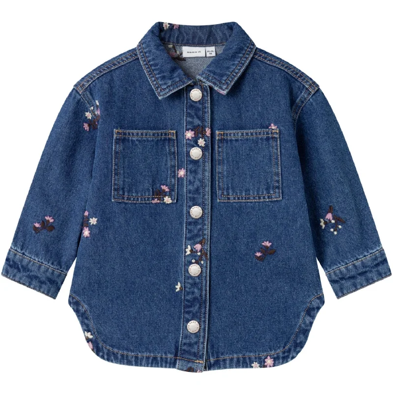 Women's cropped leather jackets with silver zippers for a punk - inspired outfitName It Dark Blue Denim Kat Embellished Denim Jacket Women's cropped leather jackets with silver zippers for a punk - inspired outfitName It Dark Blue Denim Kat Embellished Denim Jacket