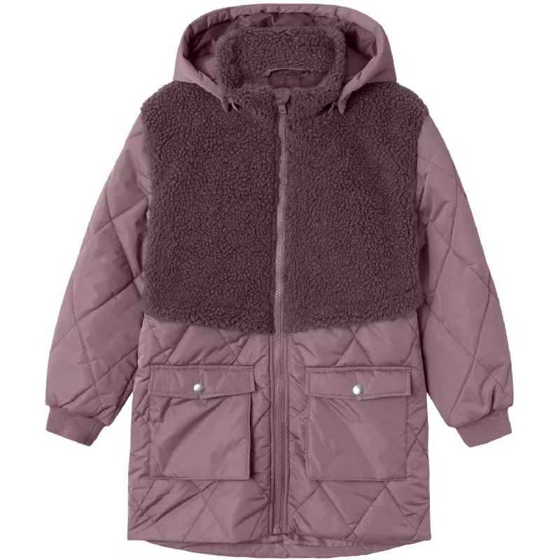 Women's shearling - lined suede jackets for ultimate warmth and luxuryName It Grape Shake Mika Long Jacket Women's shearling - lined suede jackets for ultimate warmth and luxuryName It Grape Shake Mika Long Jacket