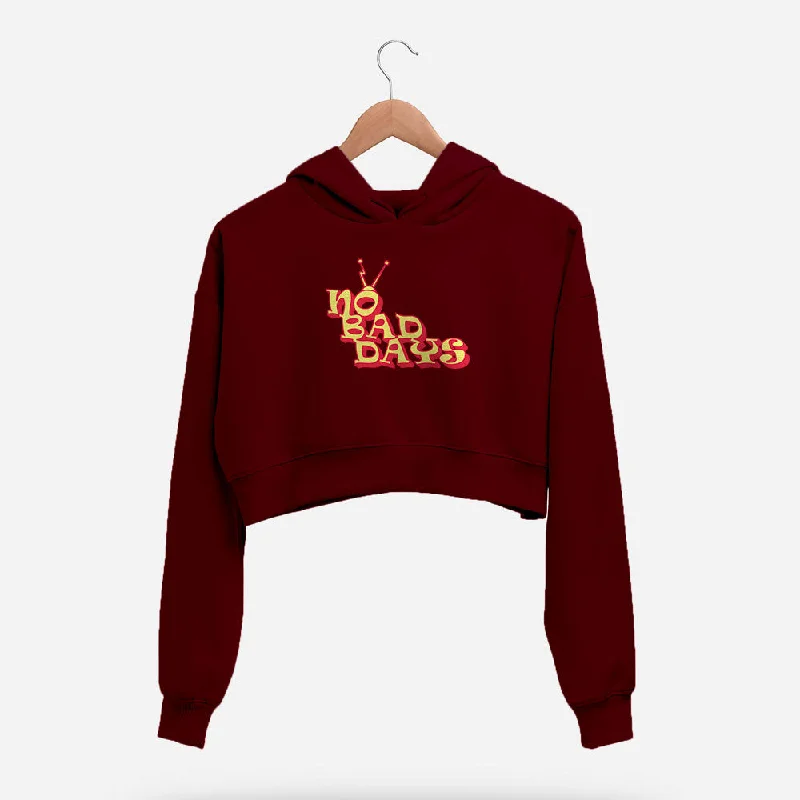 Women's color - block hoodie combining bold hues for a fashion - forward statementNo Bad Days Crop Hoodie Women's color - block hoodie combining bold hues for a fashion - forward statementNo Bad Days Crop Hoodie