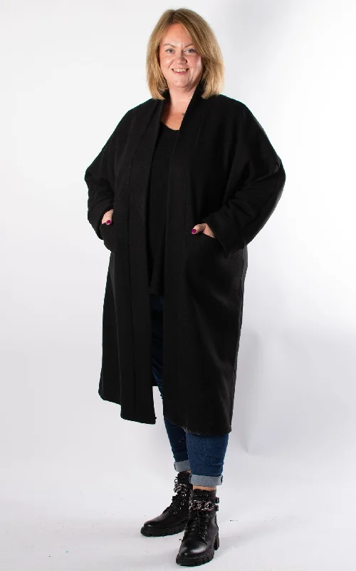 Women's windbreaker jackets with adjustable hoods for windy daysNorma Overcoat | Black Women's windbreaker jackets with adjustable hoods for windy daysNorma Overcoat | Black
