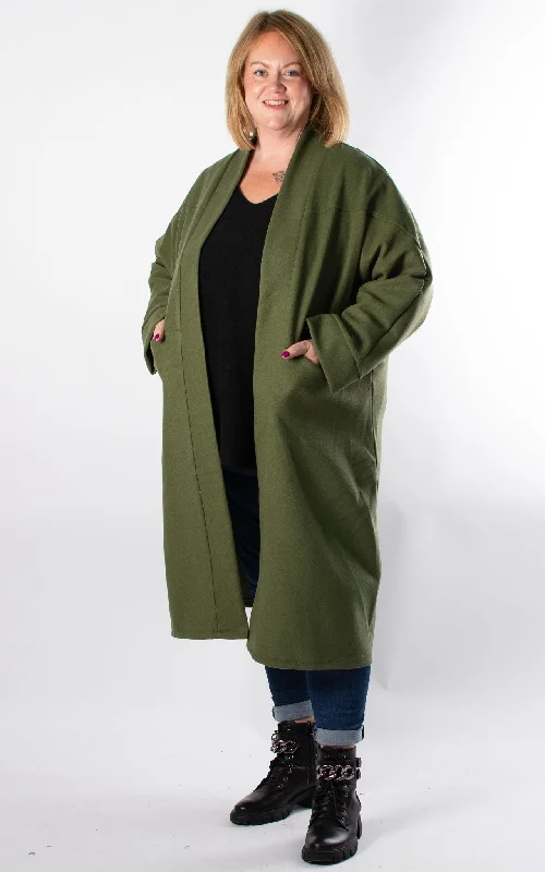 Women's pea coats in a plus - size fit for a flattering and warm winter coatNorma Overcoat | Khaki Women's pea coats in a plus - size fit for a flattering and warm winter coatNorma Overcoat | Khaki
