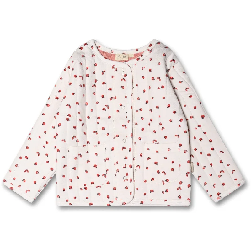 Women's denim jackets with a patchwork design for a bohemian and artsy stylePetit Piao® Ladybug Quilted Jacket Printed Women's denim jackets with a patchwork design for a bohemian and artsy stylePetit Piao® Ladybug Quilted Jacket Printed