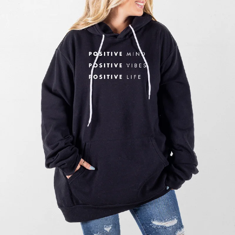 Women's graphic - printed sweatshirt featuring floral patterns for a feminine touchPositive Mind Vibes Life Giant Hoodie Women's graphic - printed sweatshirt featuring floral patterns for a feminine touchPositive Mind Vibes Life Giant Hoodie