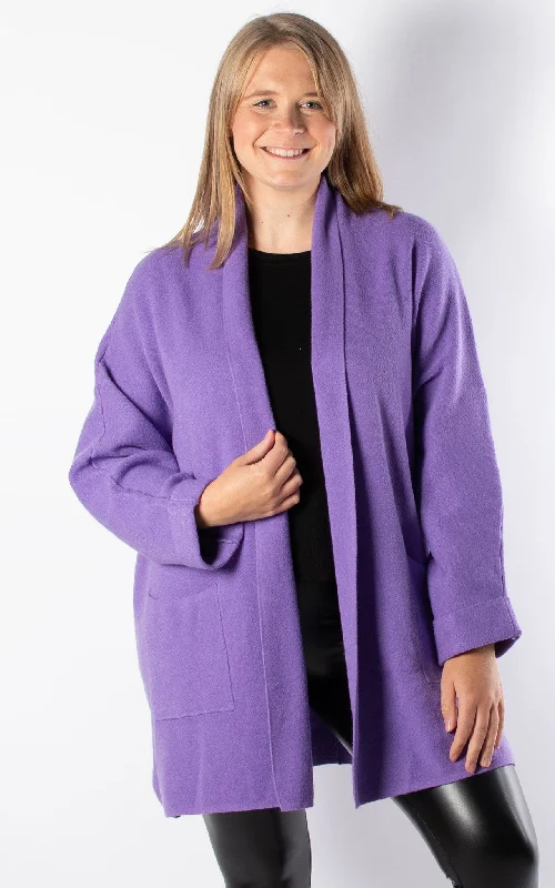 Women's pea coats in a plus - size fit for a flattering and warm winter coatAmber Cardigan | Lilac Women's pea coats in a plus - size fit for a flattering and warm winter coatAmber Cardigan | Lilac