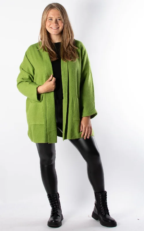 Women's military - style jackets with epaulets for a tough and fashionable appearanceAmber Cardigan | Pea Green Women's military - style jackets with epaulets for a tough and fashionable appearanceAmber Cardigan | Pea Green