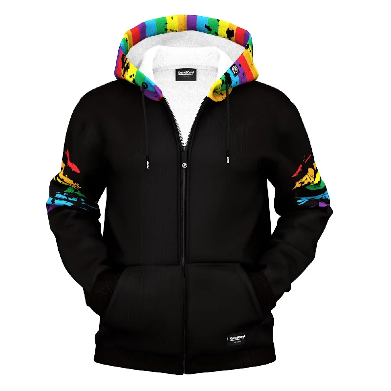 Women's cropped sweatshirt with a slogan graphic for a fun and expressive lookPRIDE Zip Up Hoodie Women's cropped sweatshirt with a slogan graphic for a fun and expressive lookPRIDE Zip Up Hoodie