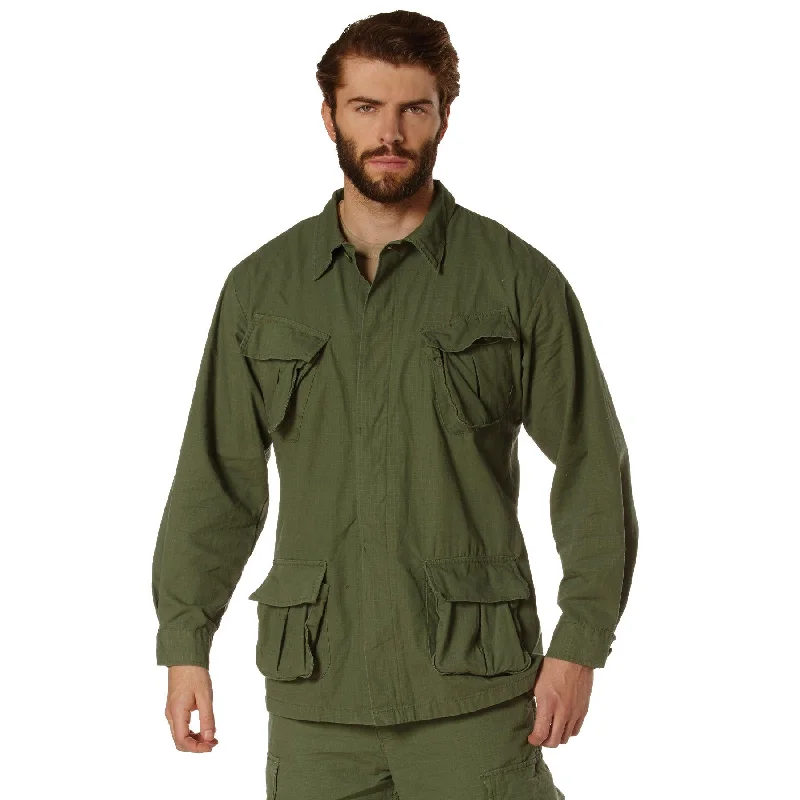 Women's windbreaker jackets with adjustable hoods for windy daysRothco Mens Vintaged Vietnam Military Fatigue Shirt
