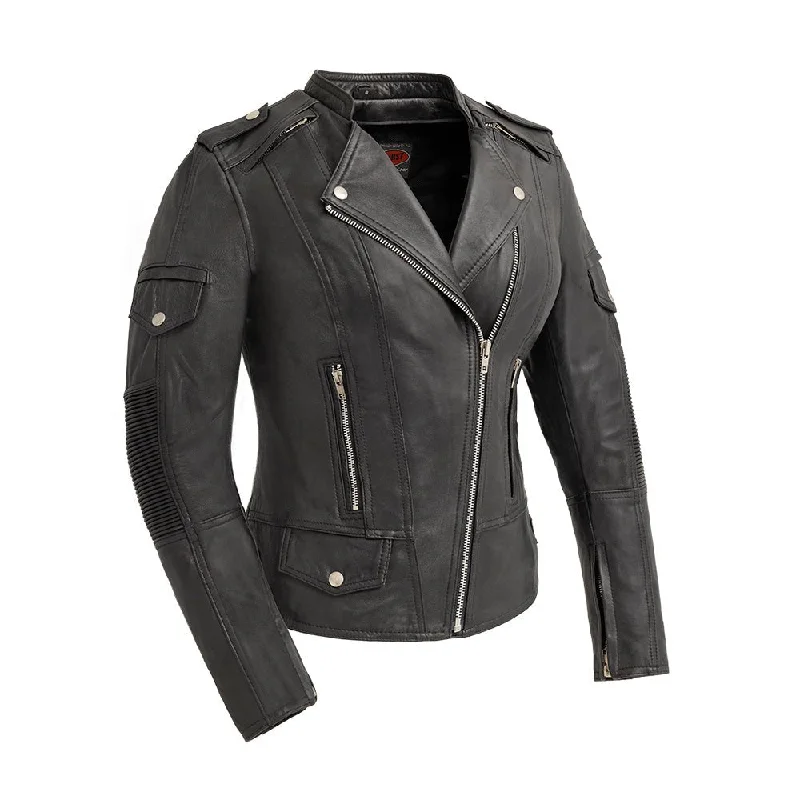Women's bomber jackets with a holographic finish for a futuristic and eye - catching lookTantrum - Women's Motorcycle Leather Jacket Women's bomber jackets with a holographic finish for a futuristic and eye - catching lookTantrum - Women's Motorcycle Leather Jacket