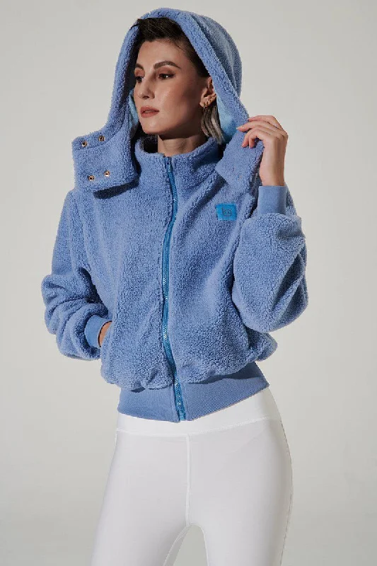 Women's graphic - printed sweatshirt featuring floral patterns for a feminine touchTeddy Sherpa Jacket - Lichen Blue Women's graphic - printed sweatshirt featuring floral patterns for a feminine touchTeddy Sherpa Jacket - Lichen Blue