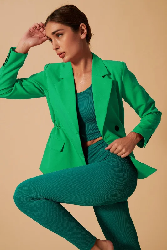 Women's graphic - printed sweatshirt featuring floral patterns for a feminine touchTifan Blazer - Green Women's graphic - printed sweatshirt featuring floral patterns for a feminine touchTifan Blazer - Green