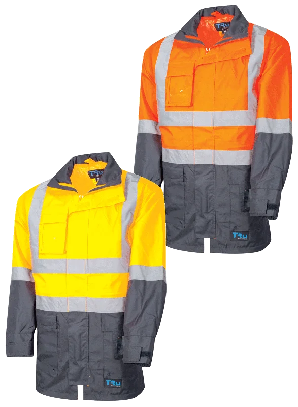 Tru Workwear Hi Vis 2 Tone Outer Shell Rain Jacket c/w Reflective Tape TJ2900T6