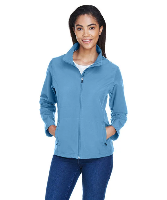 Women's color - block hoodie combining bold hues for a fashion - forward statementTT80W - Team 365 Ladies Leader Soft Shell Jacket | Sport Light Blue Women's color - block hoodie combining bold hues for a fashion - forward statementTT80W - Team 365 Ladies Leader Soft Shell Jacket | Sport Light Blue