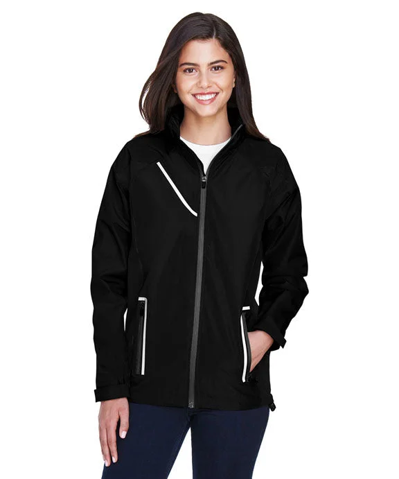 Women's tie - front hoodie in a lightweight fabric for summer layeringTT86W - Team 365 Ladies Dominator Waterproof Jacket | Black Women's tie - front hoodie in a lightweight fabric for summer layeringTT86W - Team 365 Ladies Dominator Waterproof Jacket | Black