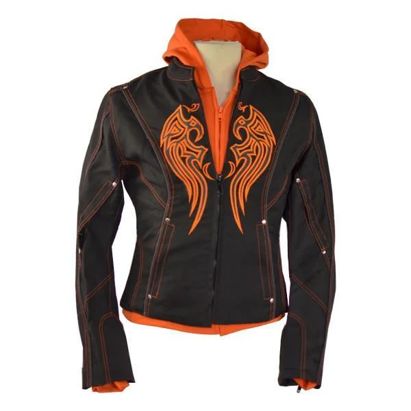 Women's denim jackets with a patchwork design for a bohemian and artsy styleVL1581 Ladies Textile Jacket Embroidery & Removable Hoodie Women's denim jackets with a patchwork design for a bohemian and artsy styleVL1581 Ladies Textile Jacket Embroidery & Removable Hoodie