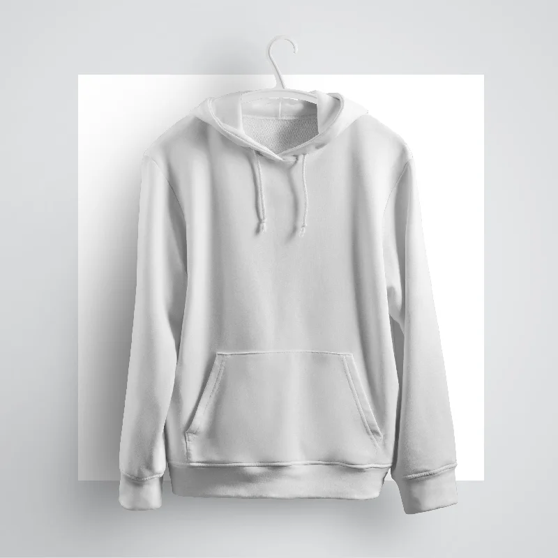 Women's cropped sweatshirt with a slogan graphic for a fun and expressive lookWhite Hoodie - Fully Solid Women's cropped sweatshirt with a slogan graphic for a fun and expressive lookWhite Hoodie - Fully Solid