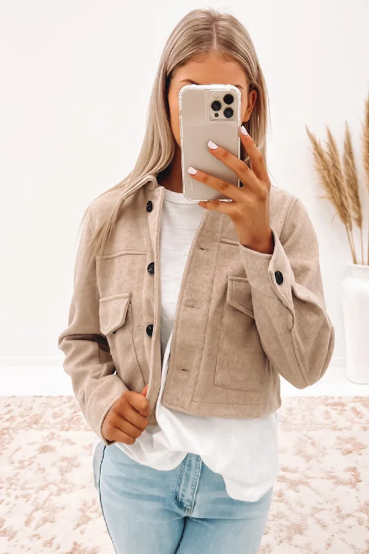 Women's cropped satin jackets in pastel shades for a glamorous evening outZeina Crop Jacket Oatmeal Women's cropped satin jackets in pastel shades for a glamorous evening outZeina Crop Jacket Oatmeal