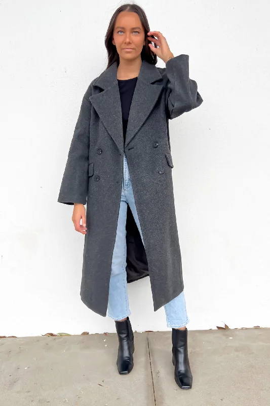 Women's pea coats in a plus - size fit for a flattering and warm winter coatZoella Coat Charcoal Women's pea coats in a plus - size fit for a flattering and warm winter coatZoella Coat Charcoal