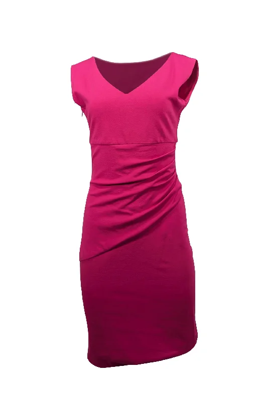 Strapless Women Dress with a Built - in Bra for Comfort and Support Strapless Women Dress with a Built - in Bra for Comfort and Support Diane von Furstenberg - Fuchsia Gathered Waist Sleeveless Dress Sz 6