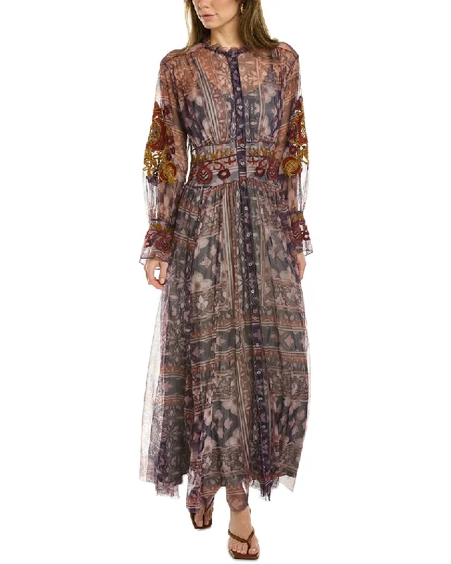Printed Abstract Women Dress for a Modern and Artistic Appeal Printed Abstract Women Dress for a Modern and Artistic Appeal Johnny Was Duana Mesh Maxi Dress