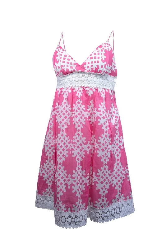 Ruffled Women Dress with Multiple Layers for a Playful and Girly Style Ruffled Women Dress with Multiple Layers for a Playful and Girly Style Milly - Pink & White Print Sleeveless Dress w/ Eyelet Trim Sz 2 Ruffled Women Dress with Multiple Layers for a Playful and Girly Style Ruffled Women Dress with Multiple Layers for a Playful and Girly Style Milly - Pink & White Print Sleeveless Dress w/ Eyelet Trim Sz 2
