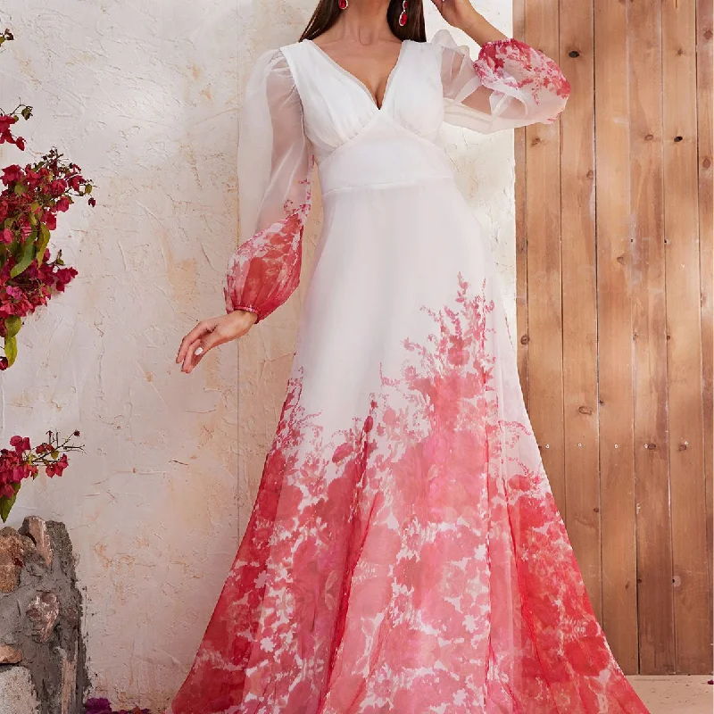 Off - the - Shoulder Women Dress for a Romantic and Feminine Look Off - the - Shoulder Women Dress for a Romantic and Feminine Look NiDELL New French Dress Chiffon Floral Bubble Sleeve V-neck Long Sleeve Long Dress High Sense-Ssl6132 Off - the - Shoulder Women Dress for a Romantic and Feminine Look Off - the - Shoulder Women Dress for a Romantic and Feminine Look NiDELL New French Dress Chiffon Floral Bubble Sleeve V-neck Long Sleeve Long Dress High Sense-Ssl6132