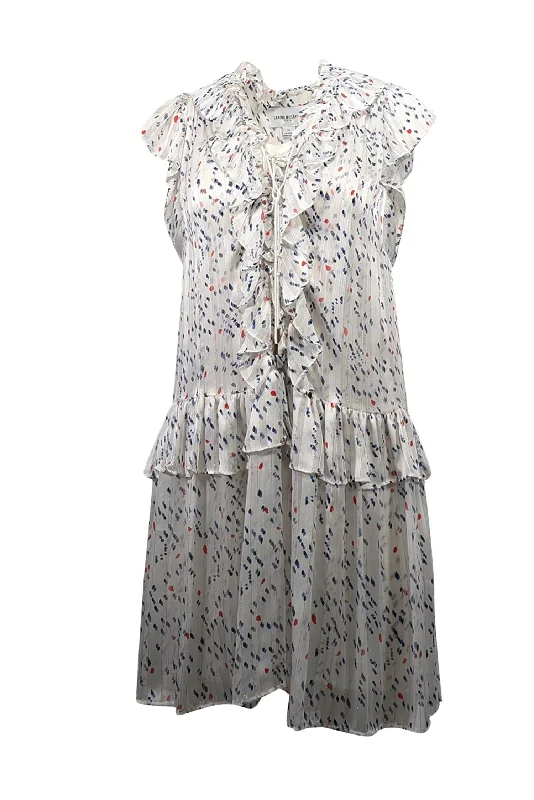 Wrap - Style Women Dress with Adjustable Fit for All Body Types Wrap - Style Women Dress with Adjustable Fit for All Body Types Sabina Musayev - White w/ Blue Dot Print Ruffled Chiffon Dress Sz XS Wrap - Style Women Dress with Adjustable Fit for All Body Types Wrap - Style Women Dress with Adjustable Fit for All Body Types Sabina Musayev - White w/ Blue Dot Print Ruffled Chiffon Dress Sz XS
