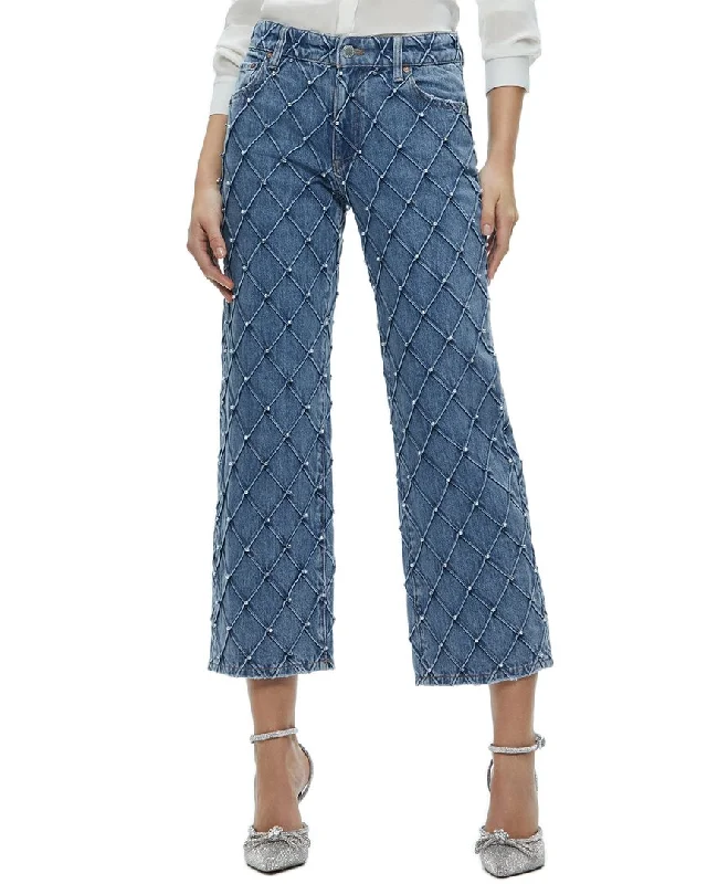 Women's pants for cocktail parties Distressed women jeans for a trendy and edgy look alice + olivia Weezy Quilt Cropped Mr Jean Women's pants for cocktail parties Distressed women jeans for a trendy and edgy look alice + olivia Weezy Quilt Cropped Mr Jean
