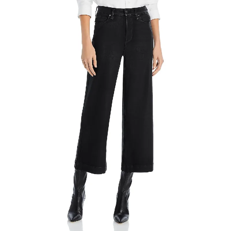 Women's pleated office pants Dark - wash women jeans for a sophisticated and slimming effect Anessa Womens High Rise Shimmer Wide Leg Jeans