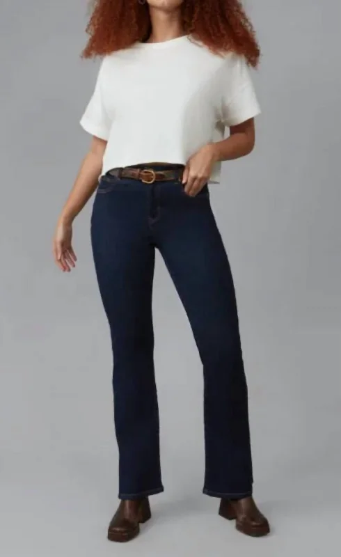 Women's leather moto pants Wide - leg women jeans for a modern and relaxed vibe Billie High Rise Boot Cut Jean In Dark Rinse Women's leather moto pants Wide - leg women jeans for a modern and relaxed vibe Billie High Rise Boot Cut Jean In Dark Rinse