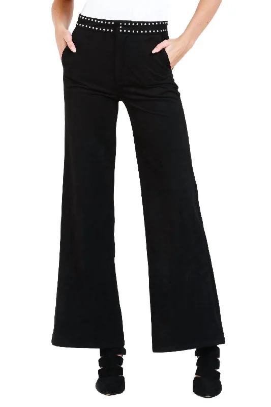 Women's tall - length straight pants Skinny women jeans with a form - fitting design Fiona Lee Wide Leg Jeans In Black Suede Women's tall - length straight pants Skinny women jeans with a form - fitting design Fiona Lee Wide Leg Jeans In Black Suede