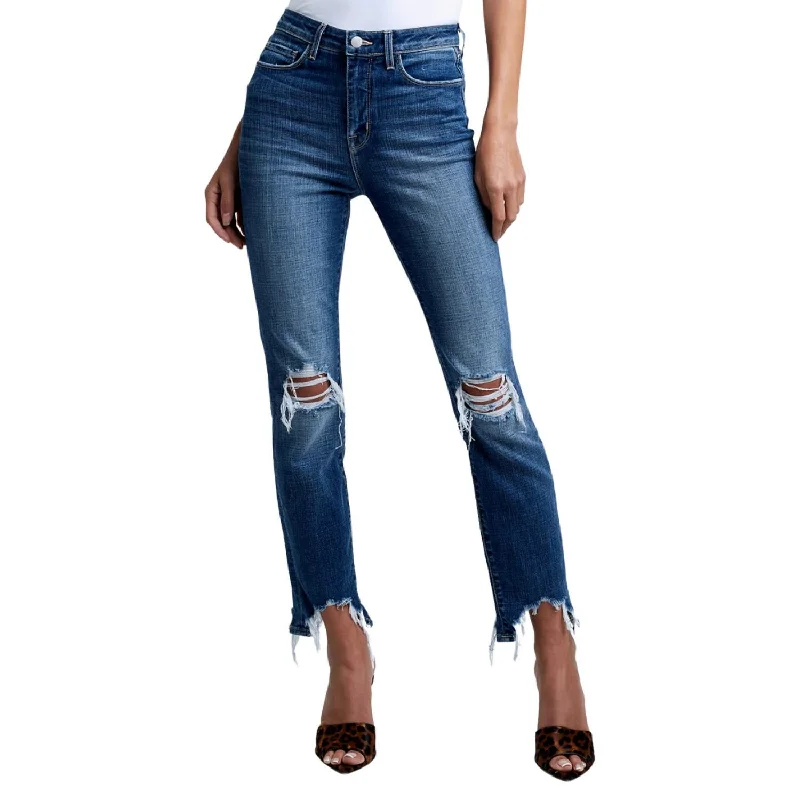 Women's on - sale casual pants Light - wash women jeans for a fresh and summery appearance High Line Jean In Distressed Plaza Women's on - sale casual pants Light - wash women jeans for a fresh and summery appearance High Line Jean In Distressed Plaza