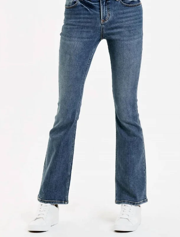 Women's high - waisted yoga pants Skinny women jeans with a form - fitting design Jax Mid Rise Bootcut Jeans - Silverdale In Blue Women's high - waisted yoga pants Skinny women jeans with a form - fitting design Jax Mid Rise Bootcut Jeans - Silverdale In Blue