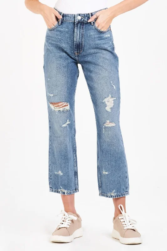 Women's elastic - waist lounge pants Acid - wash women jeans with a retro finish Jodi Super High Rise Cropped Straight Jean In Elm Grove