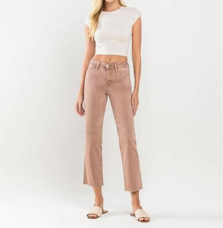 Women's cargo hiking pants Embroidered women jeans with intricate patterns Leading Mid Rise Stretch Straight Jeans In Brown/khaki Women's cargo hiking pants Embroidered women jeans with intricate patterns Leading Mid Rise Stretch Straight Jeans In Brown/khaki