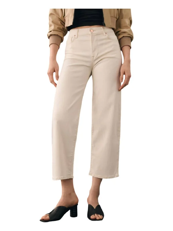 Women's pants for music festivals Ripped women jeans for a rebellious and fashion - forward style Malibu High Rise Crop Jeans In Ecru Women's pants for music festivals Ripped women jeans for a rebellious and fashion - forward style Malibu High Rise Crop Jeans In Ecru